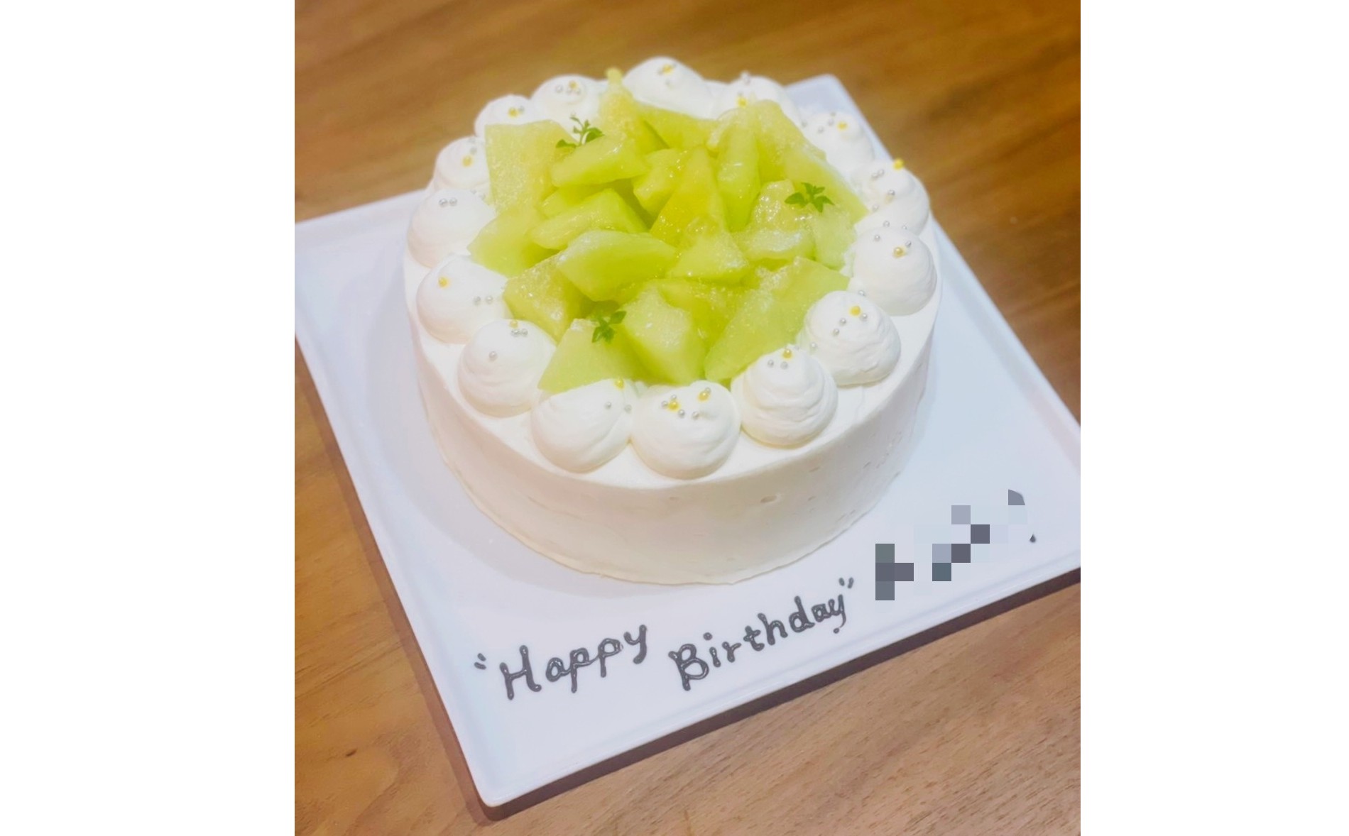 13歳のお誕生日はメロンケーキでお祝い♪